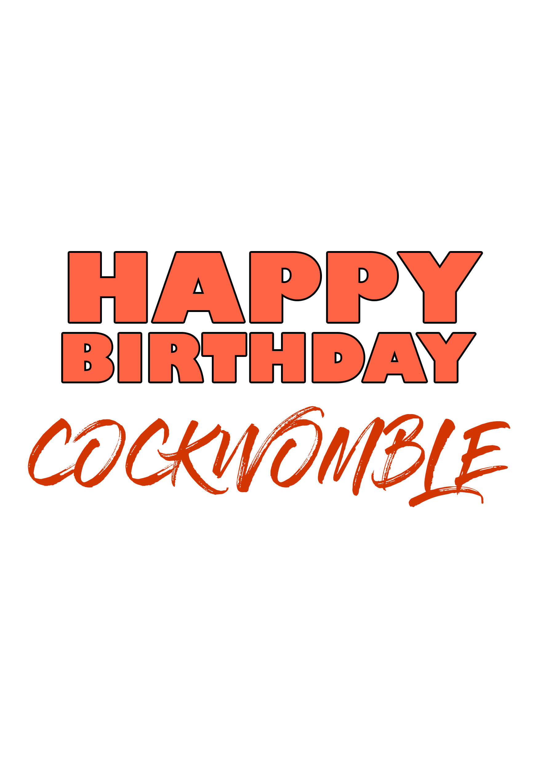 Happy Birthday Cock Womble